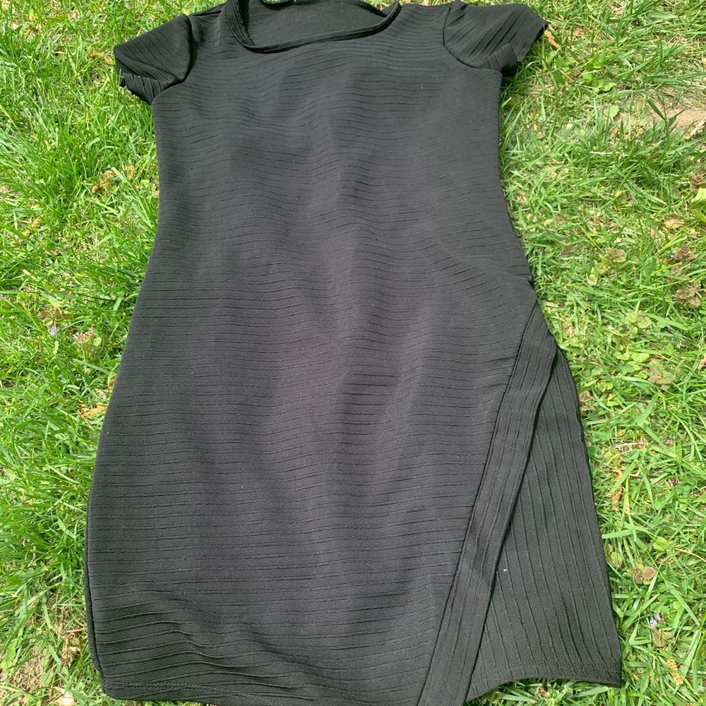 Small pink rose little black dress